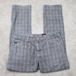 AG Adriano Goldschmied Pants Men 33x32 Gray Checkered The Everett Slim Straight